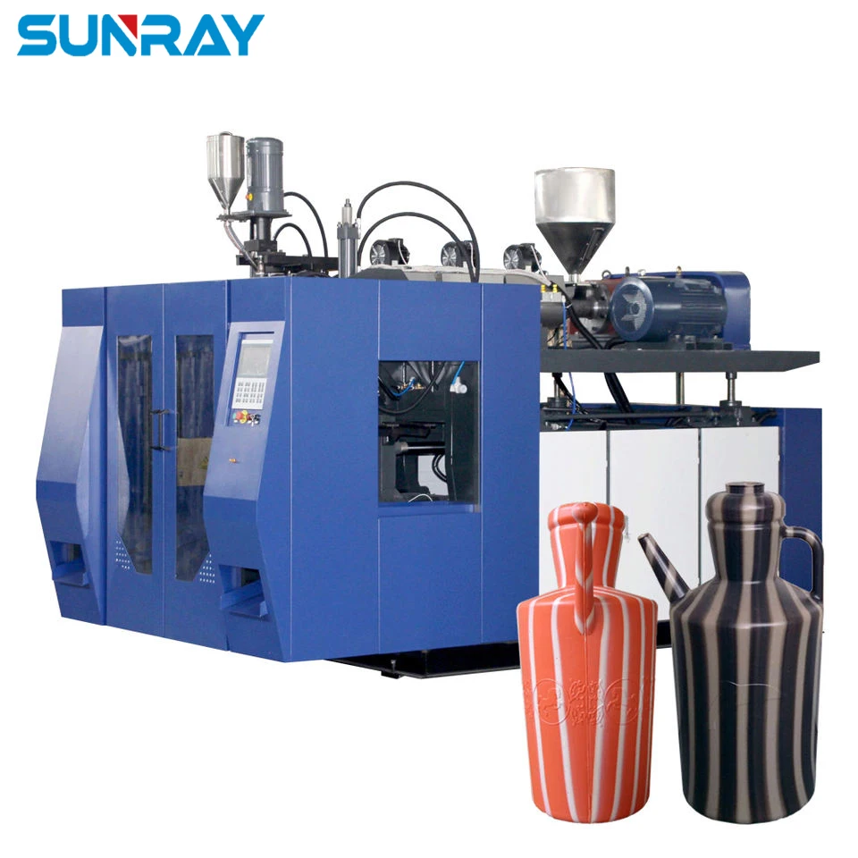 Double Color Stripes Plastic Kettle Making Machine 5L Extrusioin Blow Molding Machine Make Plastic Pot