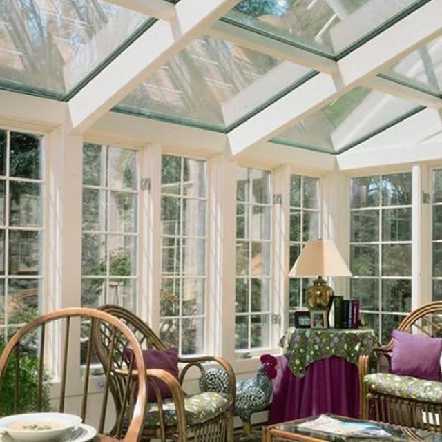 Low-e Glass Protection Sun Room Sunroom Glass House High Quality Prefabricated Aluminium Conservatory For Backyard