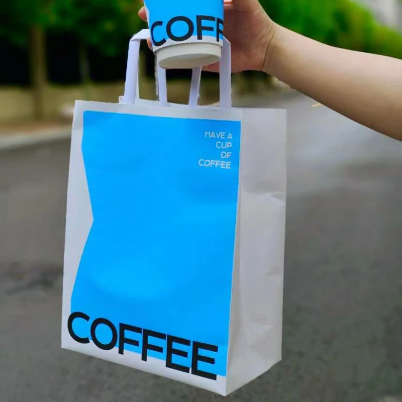 Coffee Cups Disposable Paper Cups Lovely Design Custom Blue Color Single Wall 16oz/22oz Tea Cup Beverage Food Grade Accept
