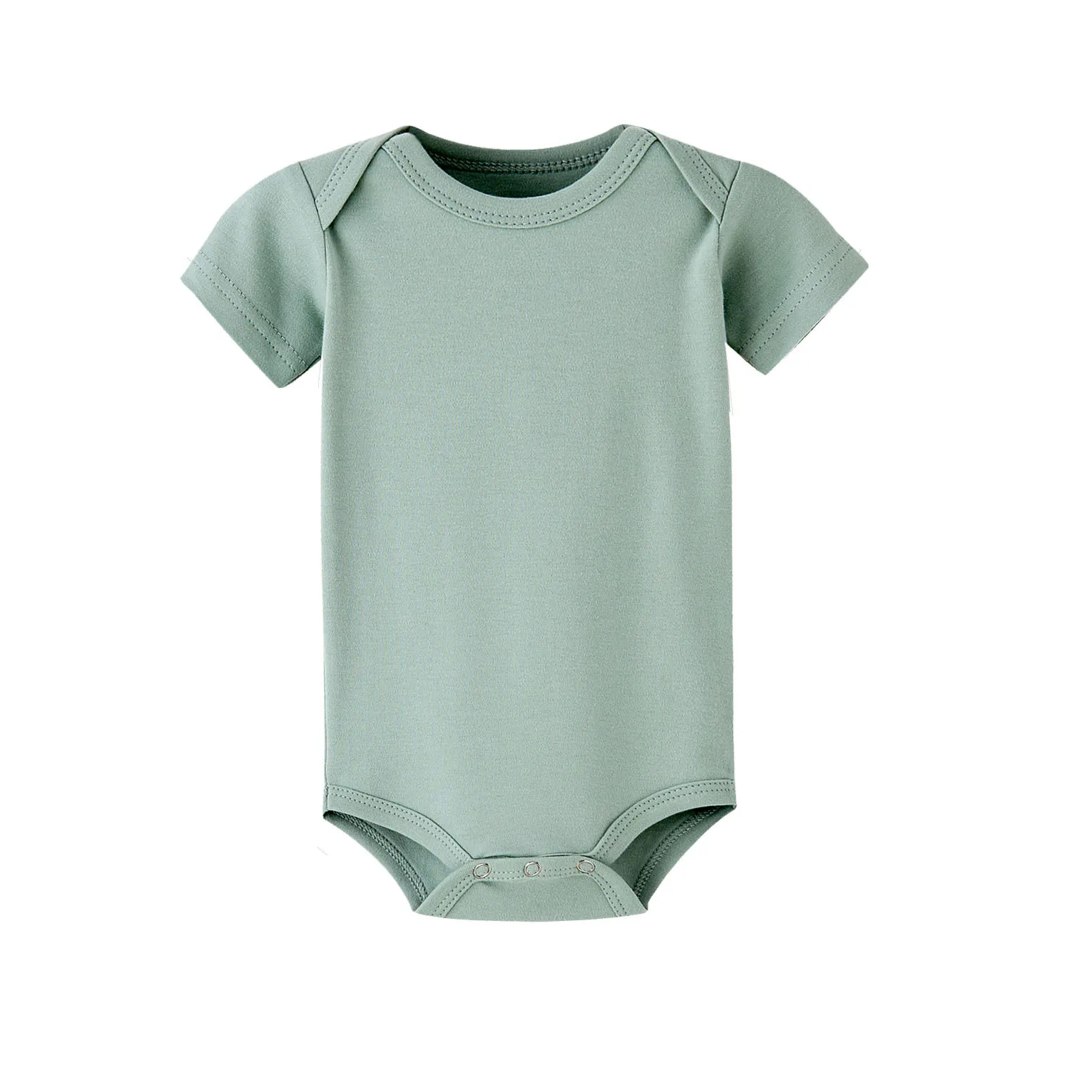 Custom Summer Short Sleeve 100% Pure Cotton Plain Blank Colors Onesies Baby Clothes Rompers