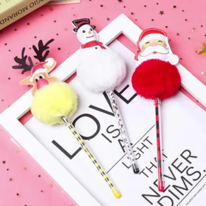 Factory Wholesale Creative Cartoon 0.5mm Gel Ink Pen Christmas Elk Snowman Neutral Pen