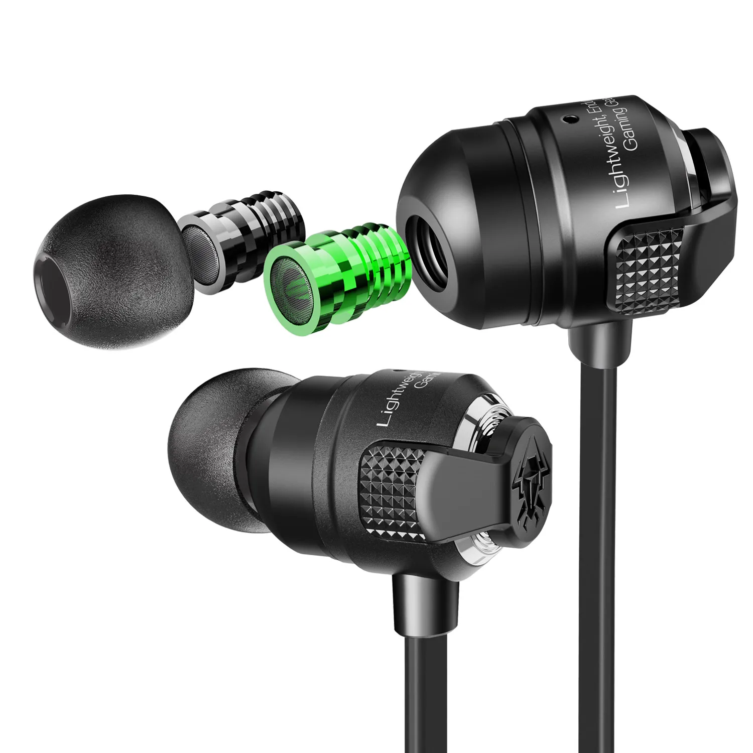  Высококачественные наушники и Dual Driver Проводные powerfulbass металлические стерео спортивные с микрофоном