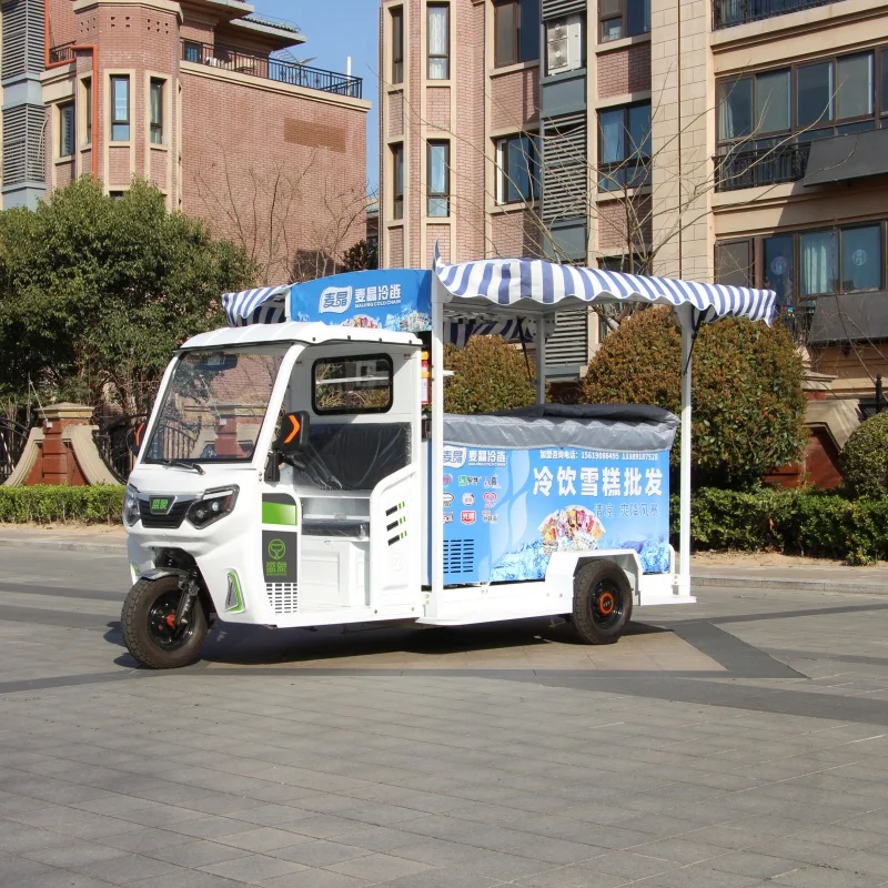 China Manufacturer Mobile Food Trailer Refrigerator Ice Cream Truck Electric Tricycle