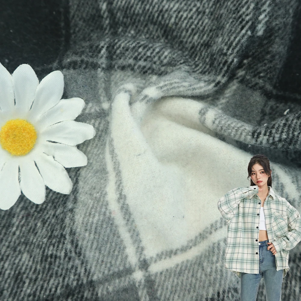 Factory Fabrics Cheap wholesale price 100% polyester fleece tweed woolen fabric for suiting