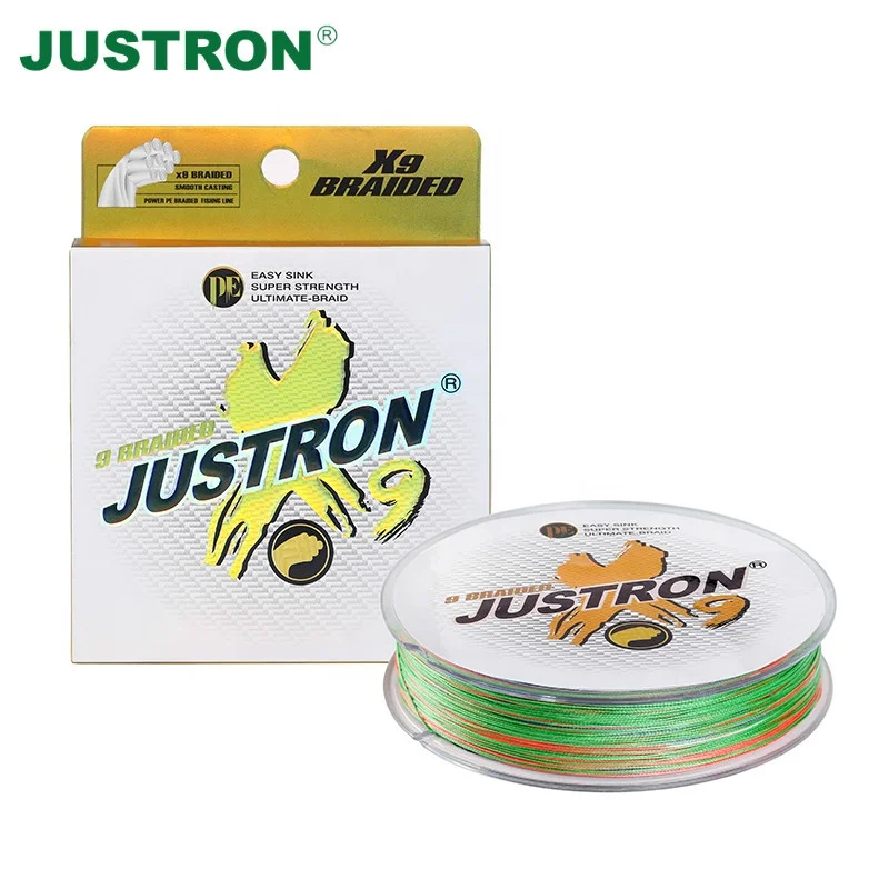 JUSTRON 9 Strand 100M Beach Fishing tangle free fishing line Camouflage 15lb 20lb 30lb 50lb 90lb co polymer fishing line