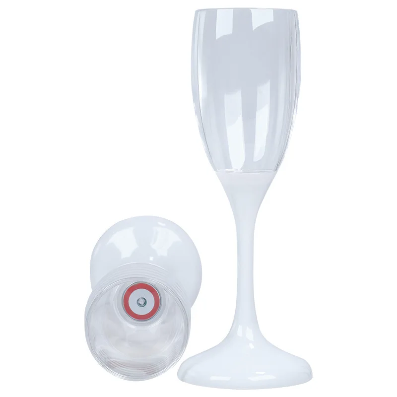 BST Wholesale Customized Logo LED champagne Glasses Luminous Glass Cup for Party Decorations