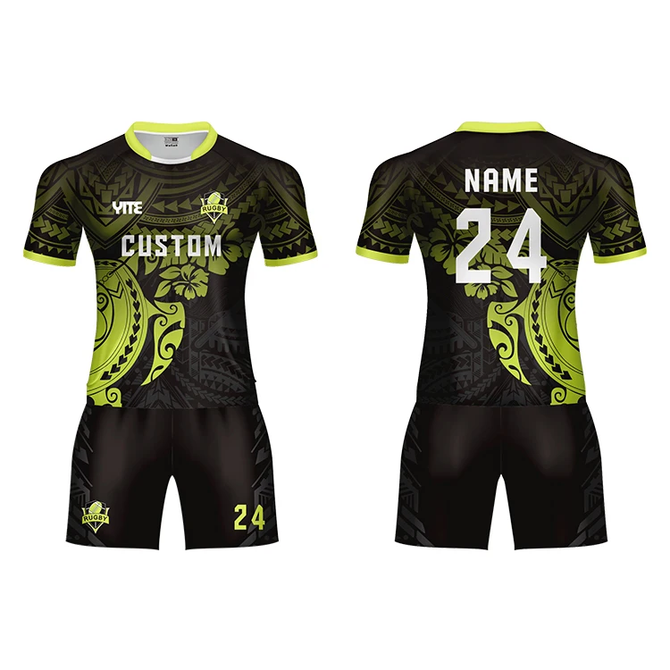 100% полиэстер, полностью черная Джерси для регби, комплект униформы для регби с логотипом команды на заказ, Джерси для регби