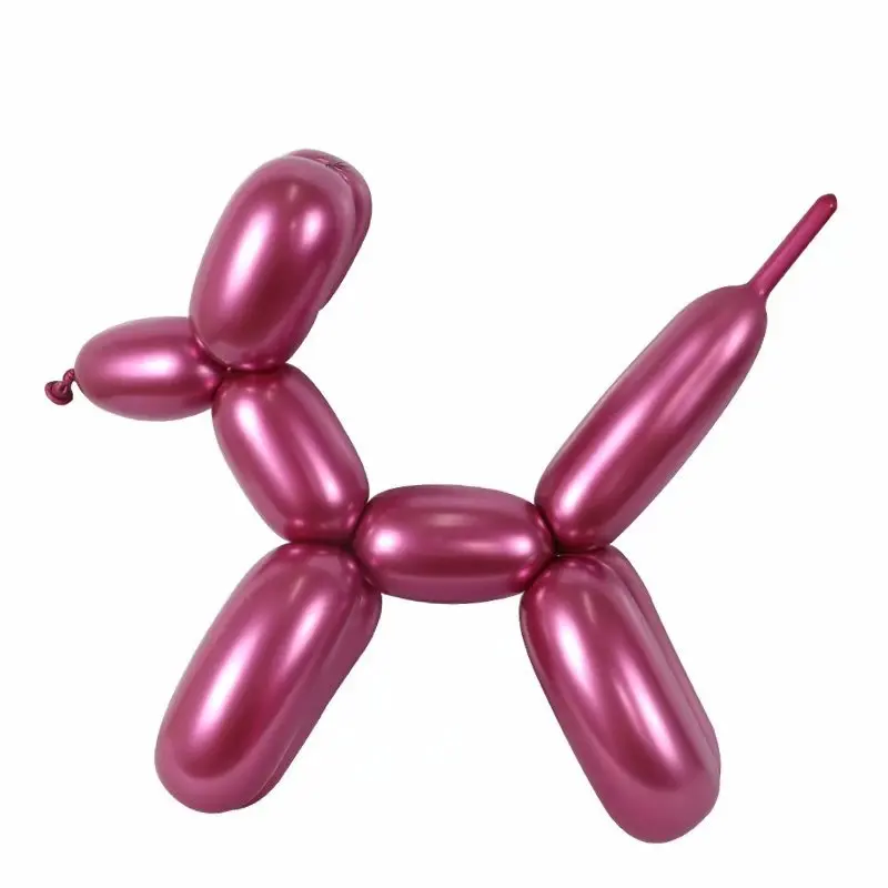 Wedding Birthday decoration 100pcs Metallic Strip balloon metal texture magic Tying Twisting Balloon Long Shape Latex Balloons