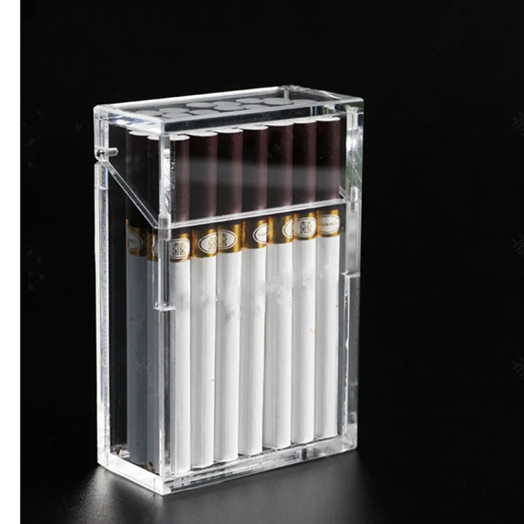 Роскошный прямоугольный портсигар на заказ с сильными магнитами, прозрачный акриловый откидной Открытый акриловый портсигар