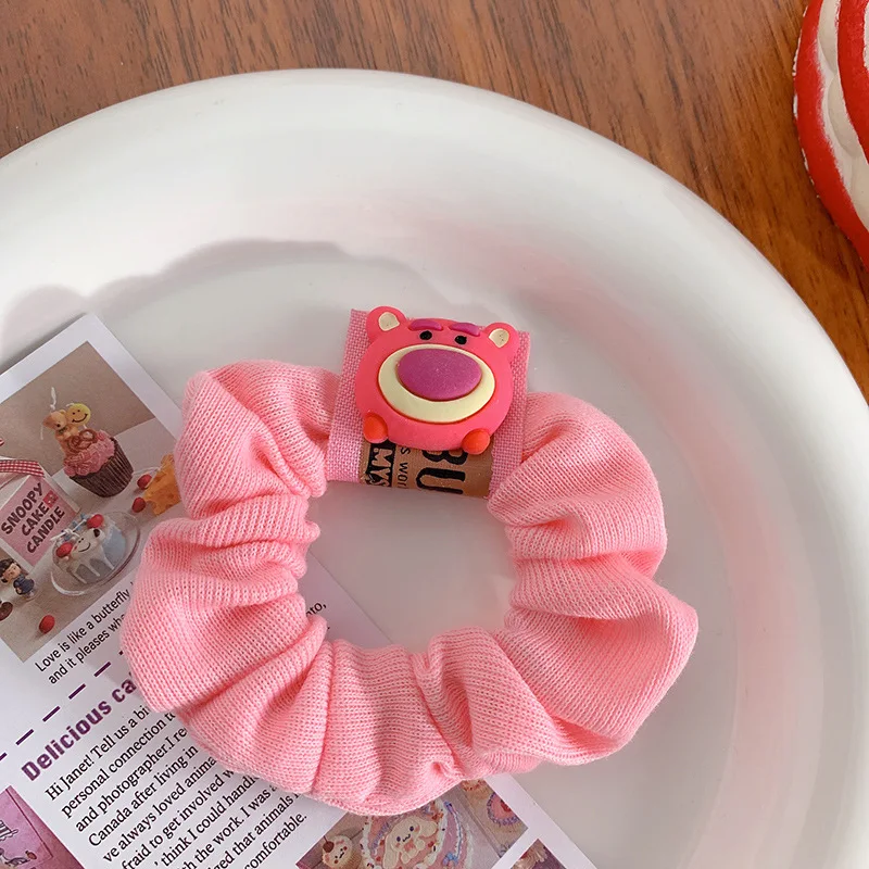 Strawberry Bear Cute Colic Scrunchie Corduroy Head Tie Korean Girls