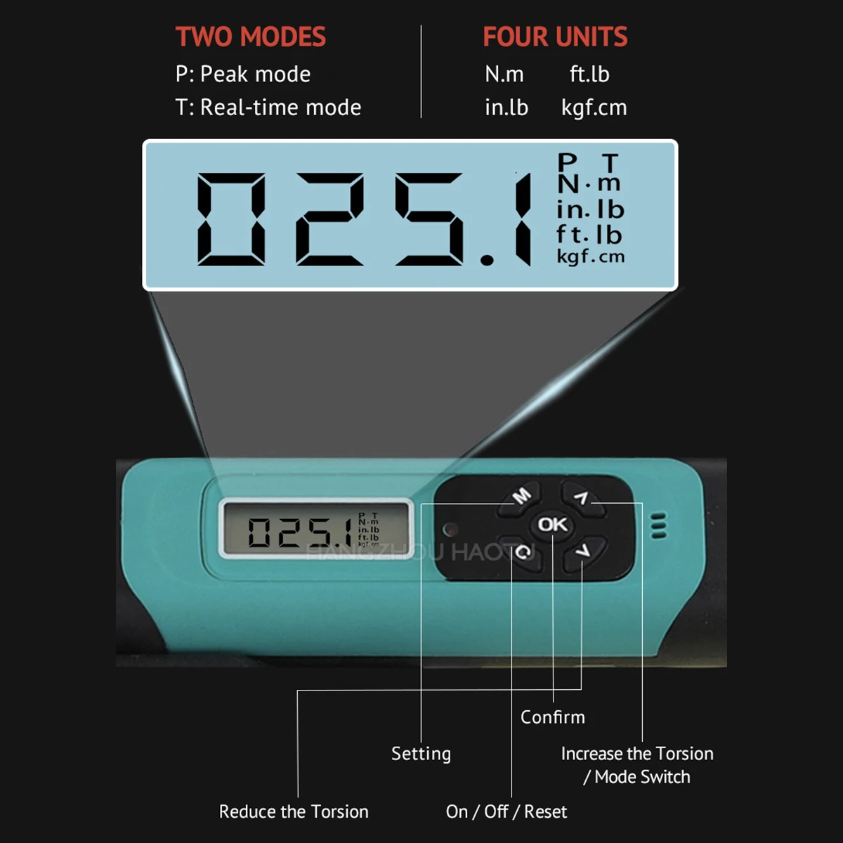 Hand tools adjustable open head interchangeable c digital torque wrench spanner