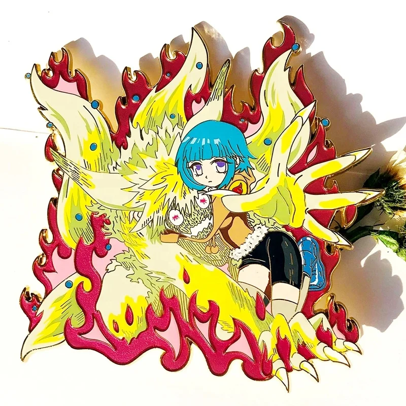 Enamel Pins Large size 4 inches Sandblast Background Translucent Japan Anime Pins