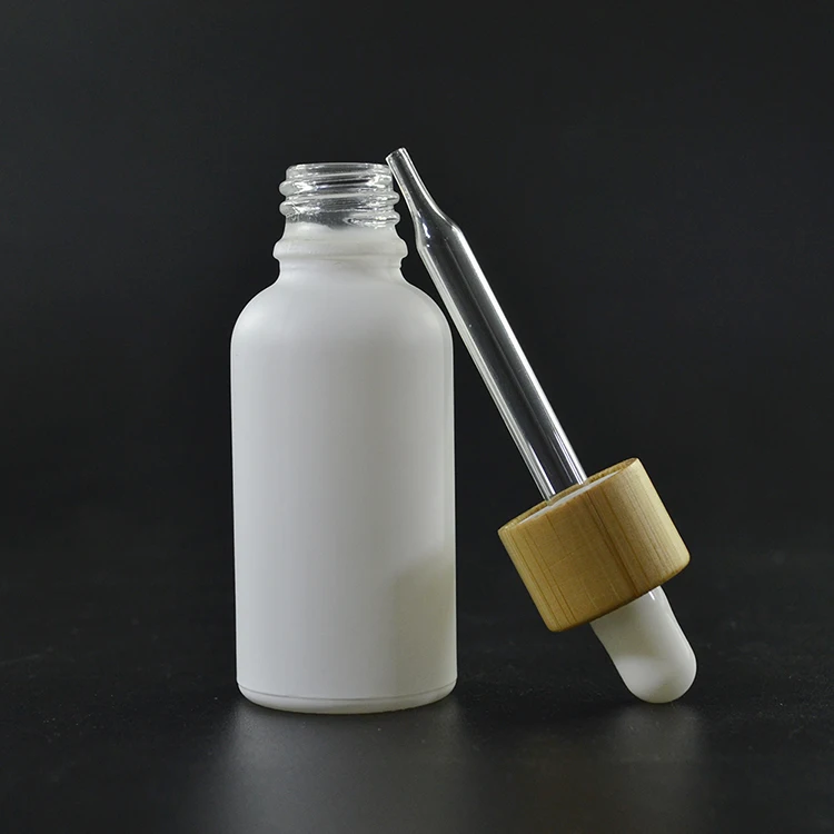 CBD glass pipette bottle  5ml 10ml 15ml 30ml 50ml 100ml essential oil serum matte black glass dropper bottle with bamboo lid