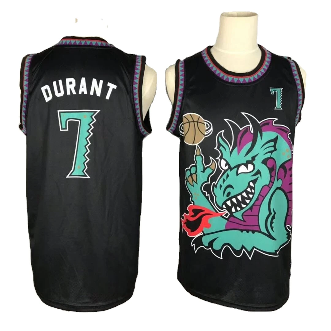 Модная Высококачественная Мужская футболка с мультяшным принтом, большие размеры, #7 Кевин Дюрант, черная баскетбольная футболка из полиэстера