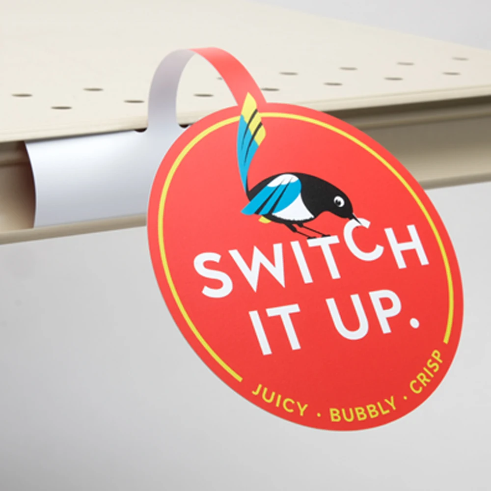 Convenience Store Custom Design Advertising Shelf Display Wobbler Sticker PVC/POP/PET/PP Plastic Swing Strip