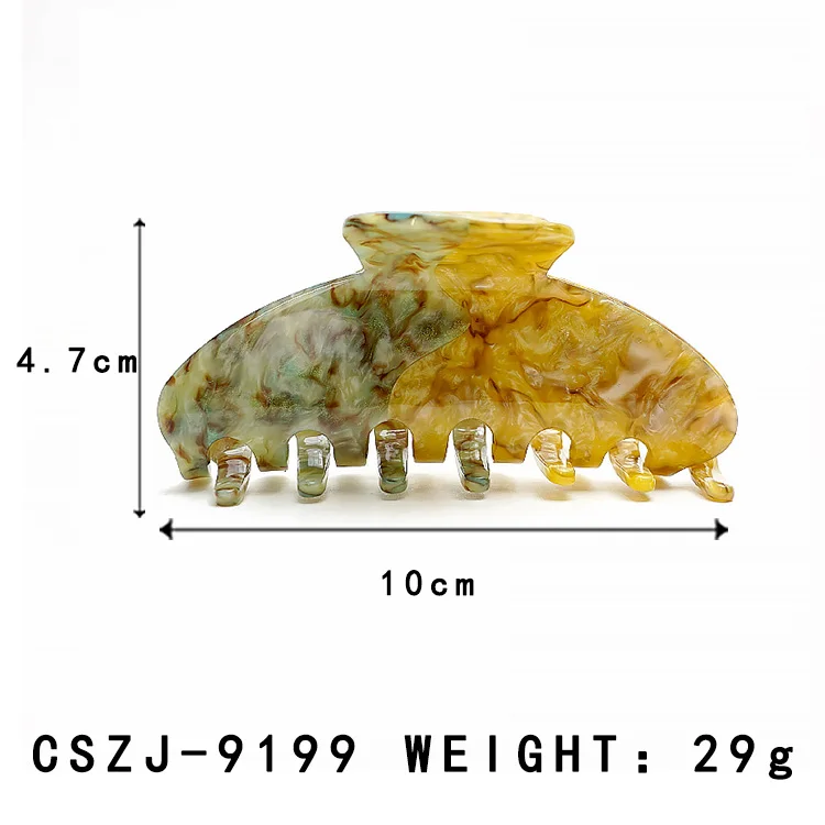 Creative Design 10cm Two-color Stitching Acetate Hair Claw Fashion Acetate Claw Clip Retro Style Hair Accessories Customization