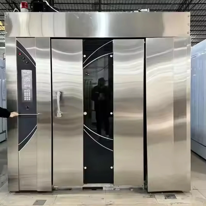 Industrial Diesel Gas Baking Oven Bakery 32 Trays Rotary Oven Rotating Rack Oven for Bread Baking