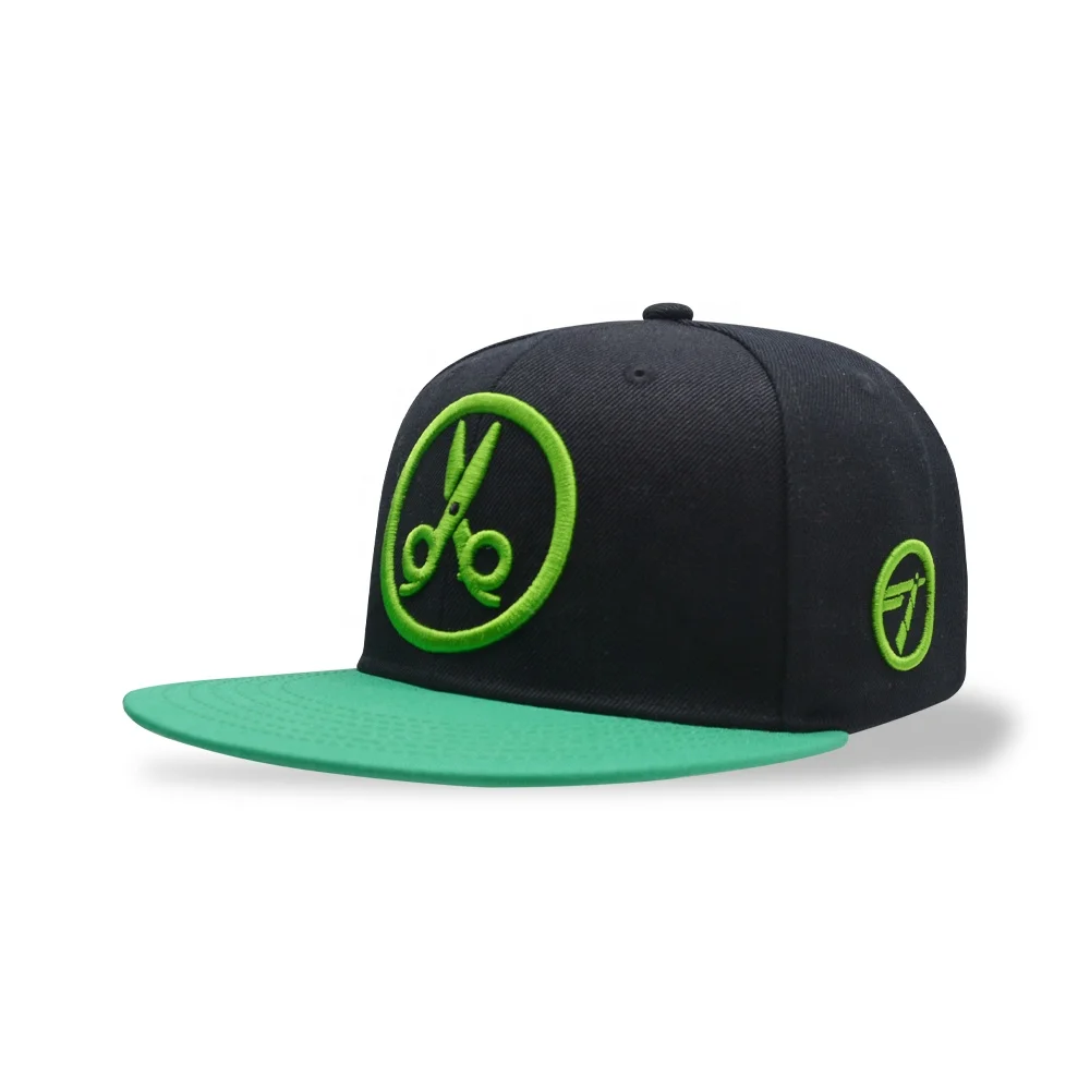 Custom Logo 3D Embroidery Print Flat Brim Hat Plain Blank 5 Panel Unstructured Snapback Caps