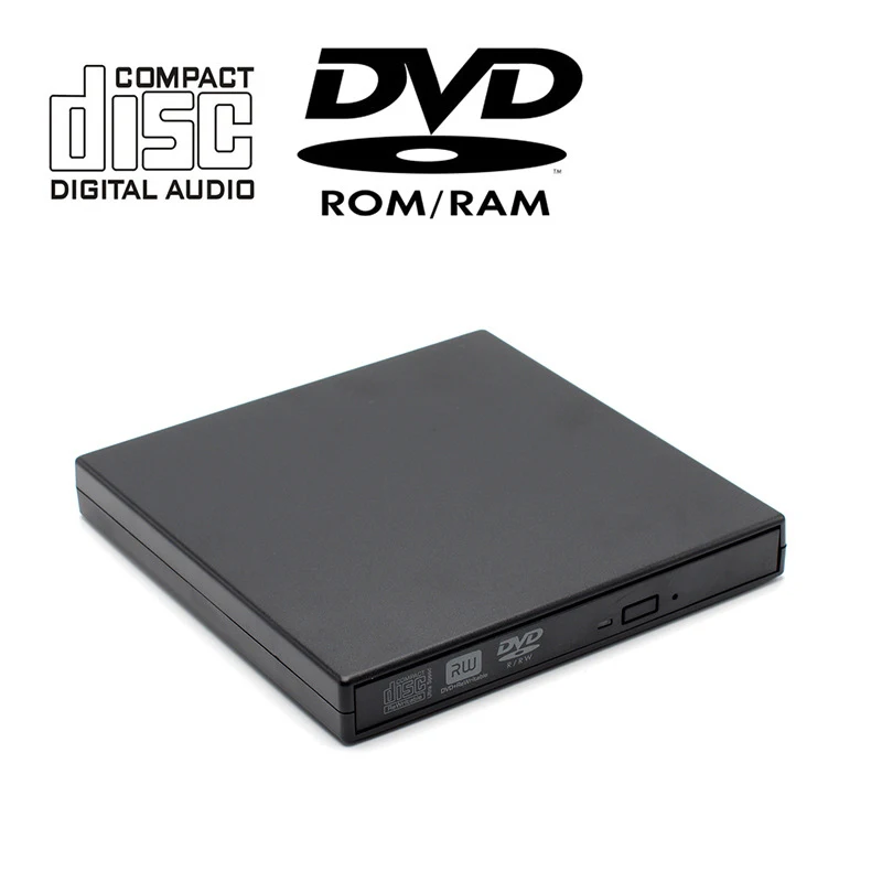 DVD ROM External Optical Drive USB 2.0 CD/DVD-ROM CD-RW Player Burner Slim Reader Recorder Portable for Laptop windows Macbook