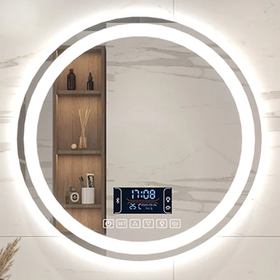 smart hotel led bath designer nordic back lit bathroom touch screen bluetooth mirrors