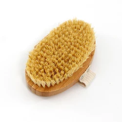 Amazon Bestseller Bathroom Gift Products Natural Wooden Bamboo Dry Shower Head Body Bath Brush for Cleaning Skin