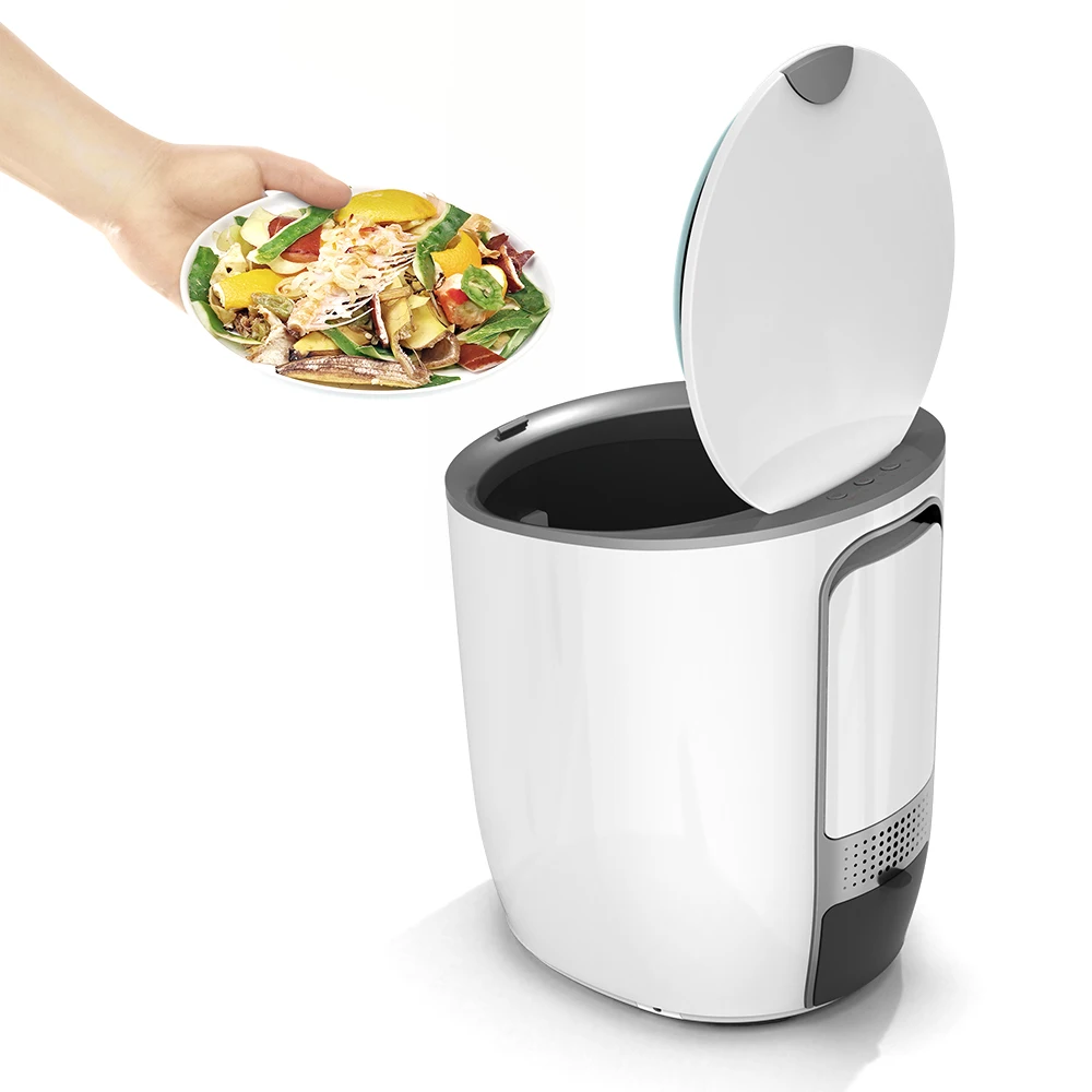 Kitchen 12L smart compost bin stainless steel garbage can desktop trash can compost bin