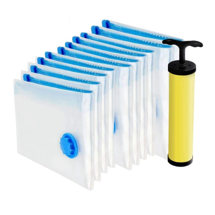 Insighthome Space Saver Travel Transparent Vacuum Sealer Plastic Bag for Clothes with Pump Valve