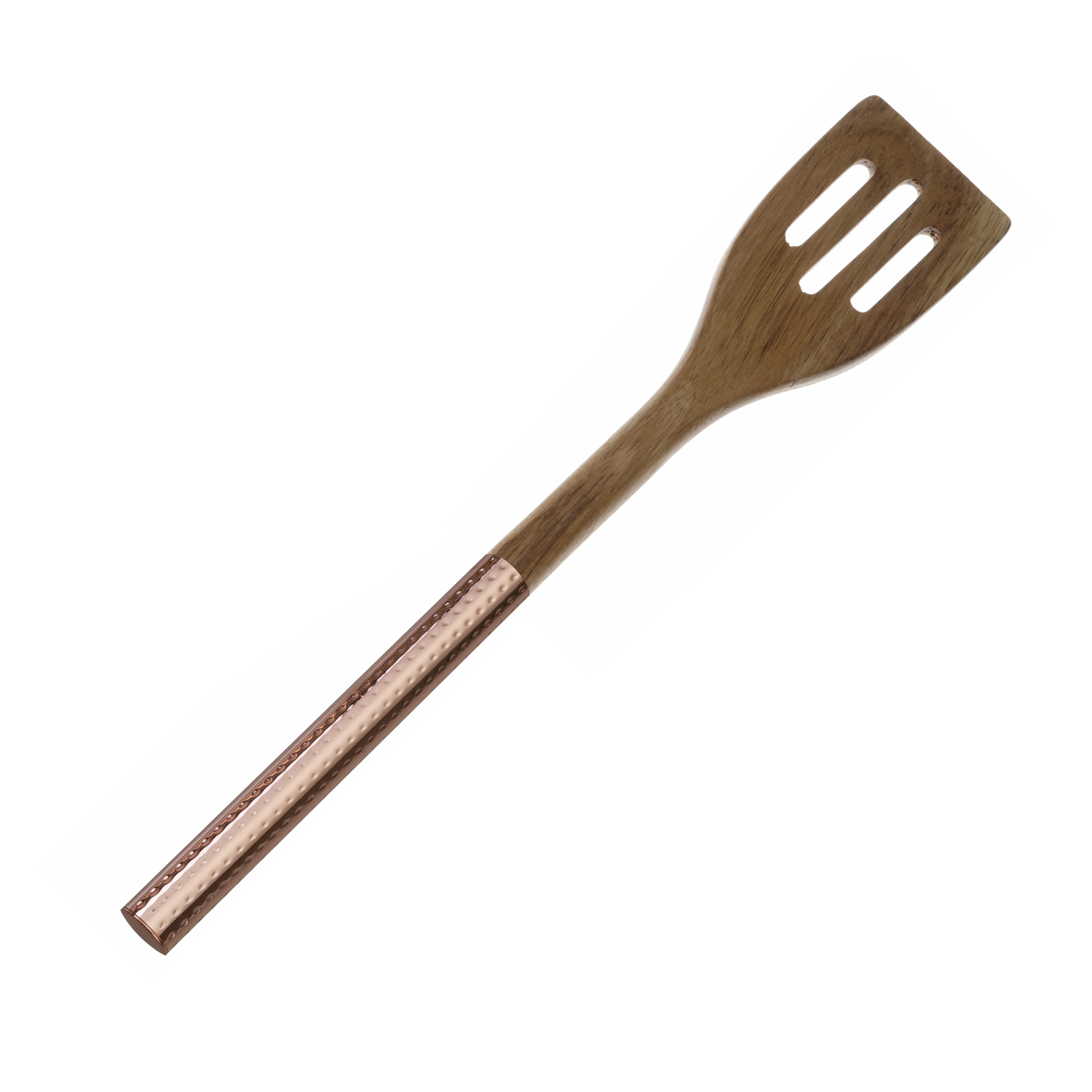 13-inch Wooden Utensils for Serving Salad Set Wooden Spoon Fork Turner Salad Servers With Golden Handle