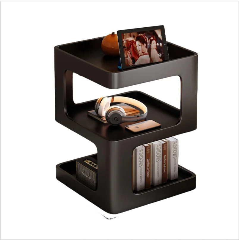 Modern Nordic Wheel Side Tables Bedside Tables for Living Room Bedroom Hotel Home Furniture Wrought Iron Metal Steel