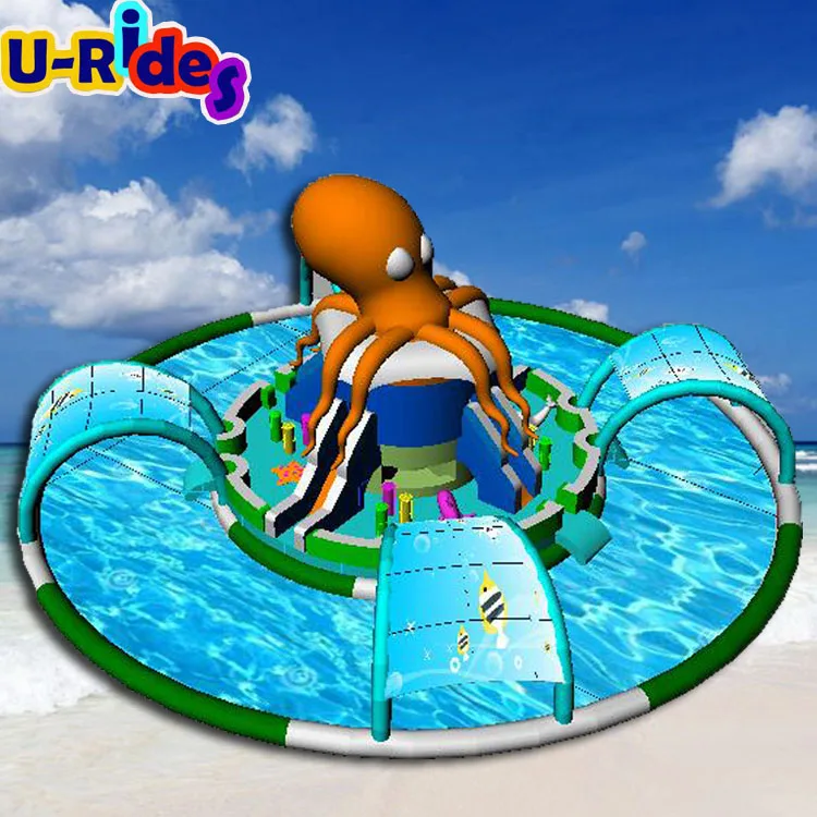 
Мобильный аквапарк, большой надувной аквапарк развлечений с водной горкой, бассейн, прыгающий замок 