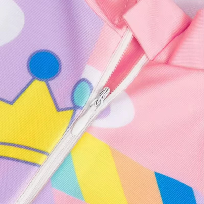 Wholesale Clothing Summer Kids Girls Cartoon Horse Print Round Neck Short Sleeve One-Piece Swimwear