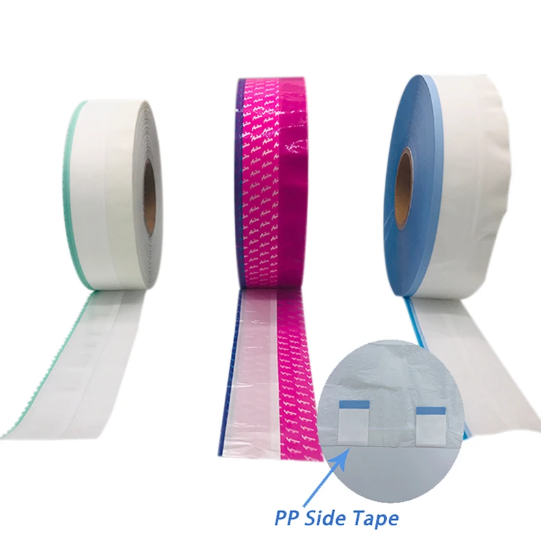 S cut nonwoven for magic side tape raw materials for baby diaper laminated PP nonwoven coated flim