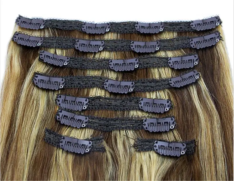 Salon Professional 100% human hair 14-22 inch  8 piece Clip In Hair Extensions