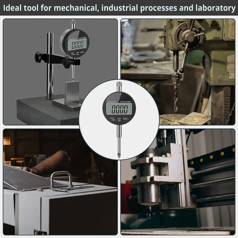 DITRON Dial Indicator Inch/Metric 0-12.7 mm/25.4 mm with Back Ear Micrometer Measuring Tool Electronic Digital Dial Indicator