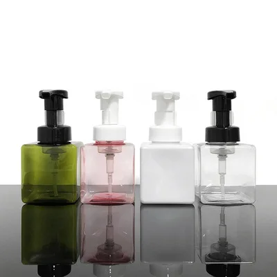 Square pump dispenser bottle 4 colors bathroom kitchen foam lotion pump bottle dispenser 250ml foam bottle