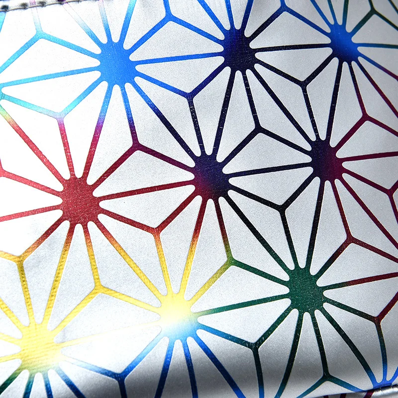 2022 Hot Holographic Waist Bag Reflective Laser Geometric PU Women Fanny Pack for Outdoor Sports