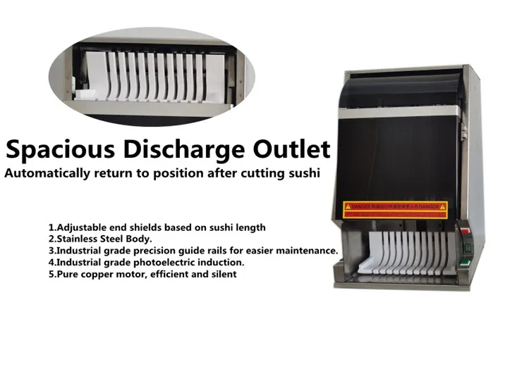 Commercial Sushi Cutter Slicer Automatic Sushi Roll 8 / 10 / 12 Pieces Rice Roll Cutting Machine Customization