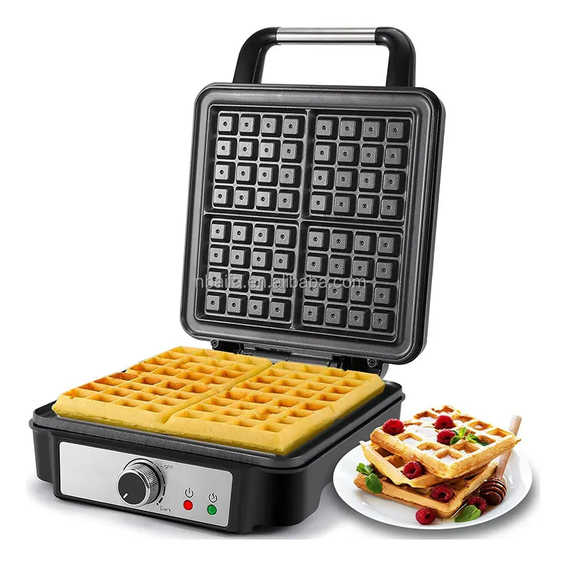 Aifa 1000W Portable Home Use Non-Stick Square Waffle Machine with kitchen scale design glass panel Electric Waffle Maker