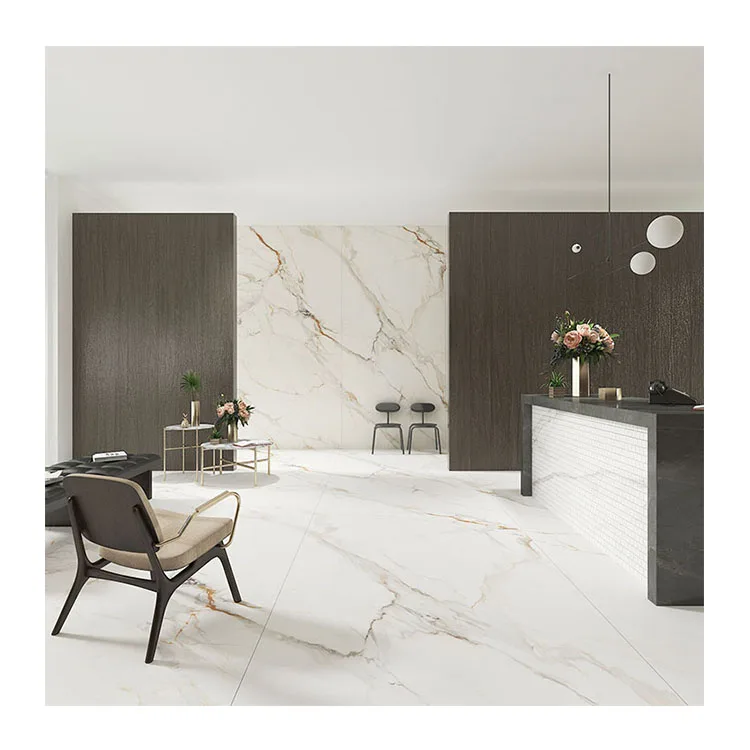 Matte Floor Tile 1200x2400mm Marble Look Porcelain Wall Sintered Stone Slabs Tile For Decoration