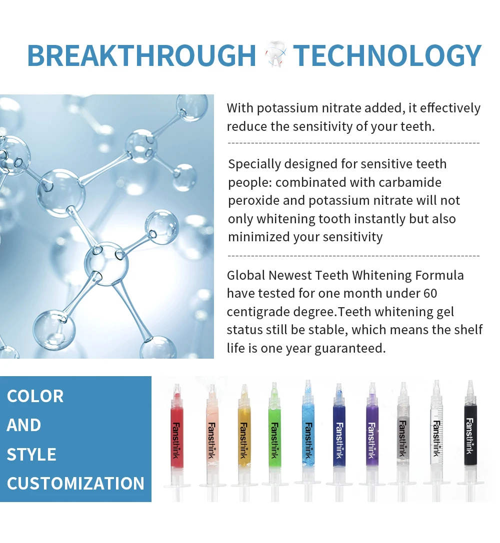 3ml Dental Whitening 25 35 44% Hydrogens Peroxide Teeth Whitening Gel Private Logo Teeth Whitening Gel Oem