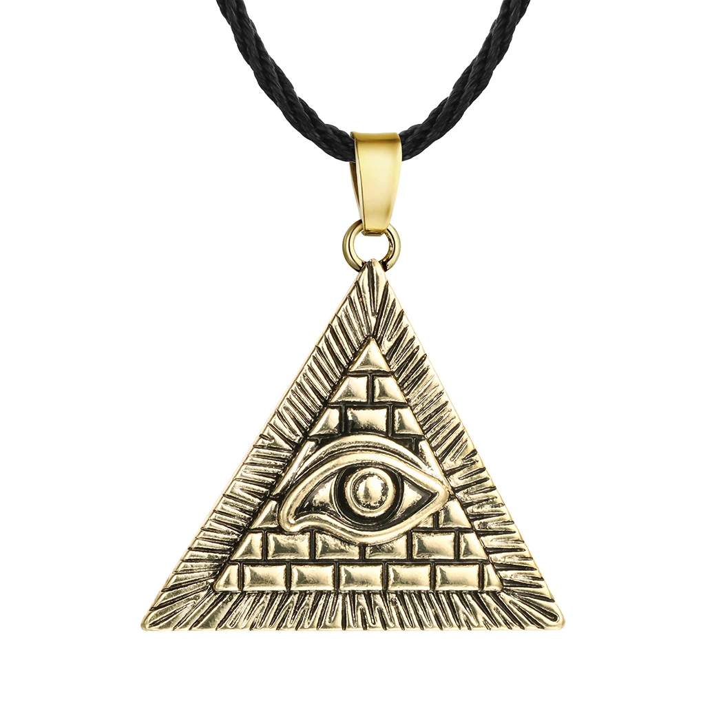 Vintage Men Necklace Women Egyptian Egypt Pyramid All-Seeing Eye Illuminati fashion Charm Pendant Necklaces