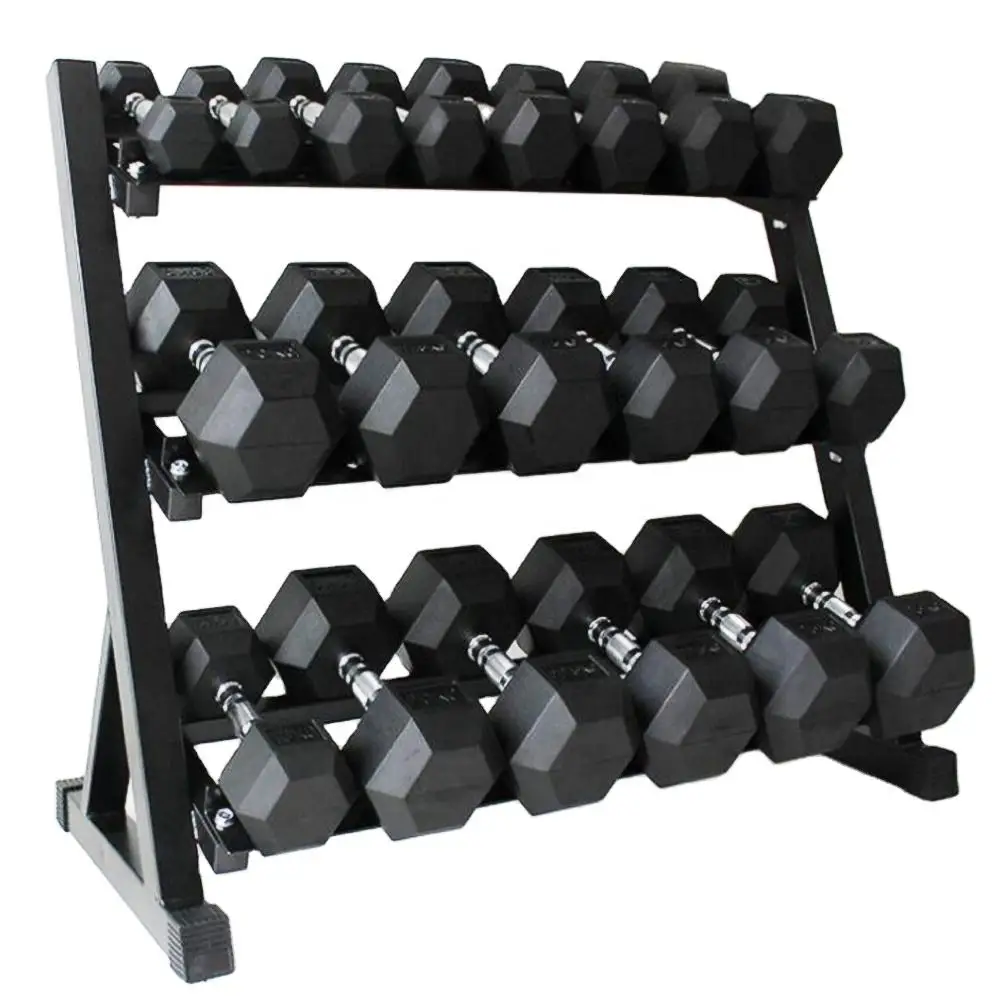 Balance From Rubber Coated Hex Dumbbell Weight Set and Storage Rack, Multiple Packages