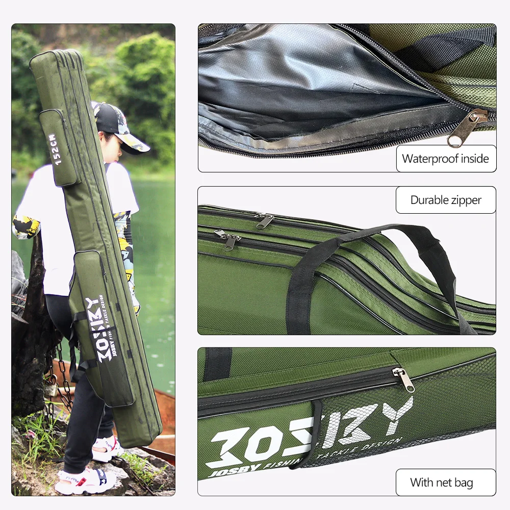 Fishing Rod Storage Bag Oxford Cloth Multifunctional 1/2/3 Layer Large