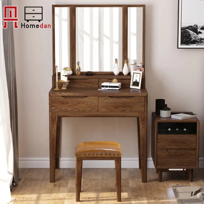 
Antique Design Wood Bedroom Furniture Classic Make up Vanity Table Set For Girls 