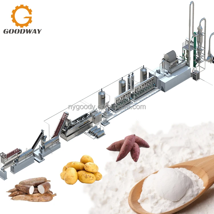 Automatic Cassava Starch Making Machine Tapioca Cassava Starch Production Line