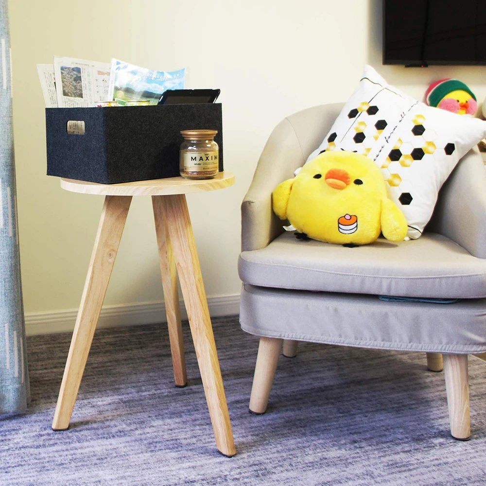 Wholesale home closet storage & organization storage boxes & bins collapsible felt storage basket with handles