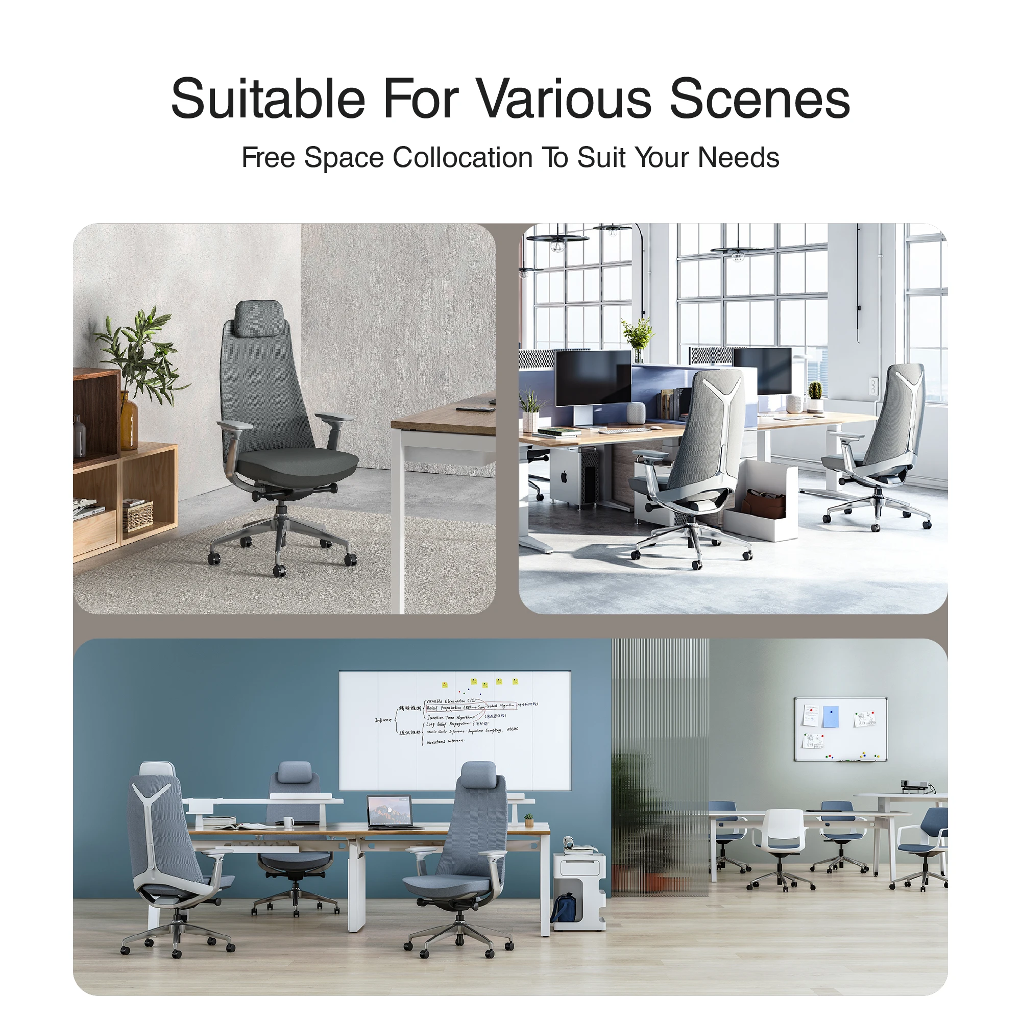GOODTONE Good Quality Upholstered Comfy Big and Tall Ergonomic Office Desk Chairs with Lumbar Support