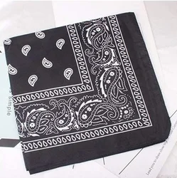 Wholesale custom beauty square bandanas girl multi color headwear scarf paisley polyester printed cotton head band