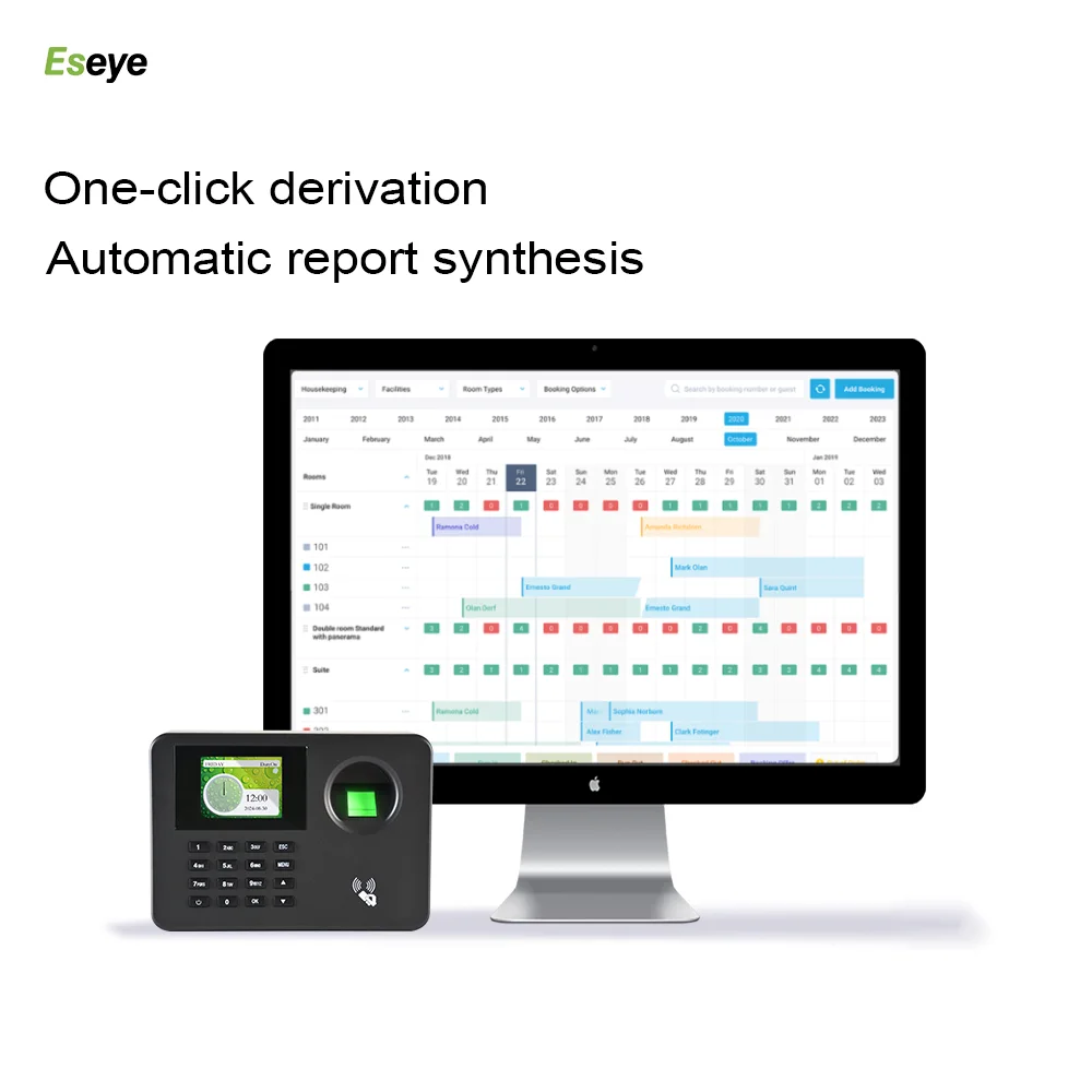Eseye Biometric USB Time Attendance System Clock Office Employee Fingerprint Machine Free SDK Compatible USB Flash Drive TCP