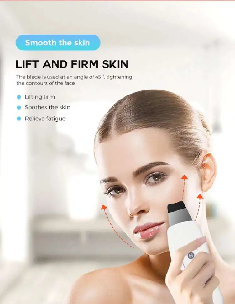 Portable Beauty Device Ultrasonic Skin Scrubber Facial Cleansing